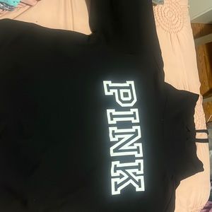 black pink turtle neck hoodie, new condition, size large